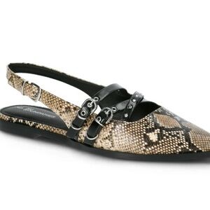 Women's Snakeskin Slingback Flats